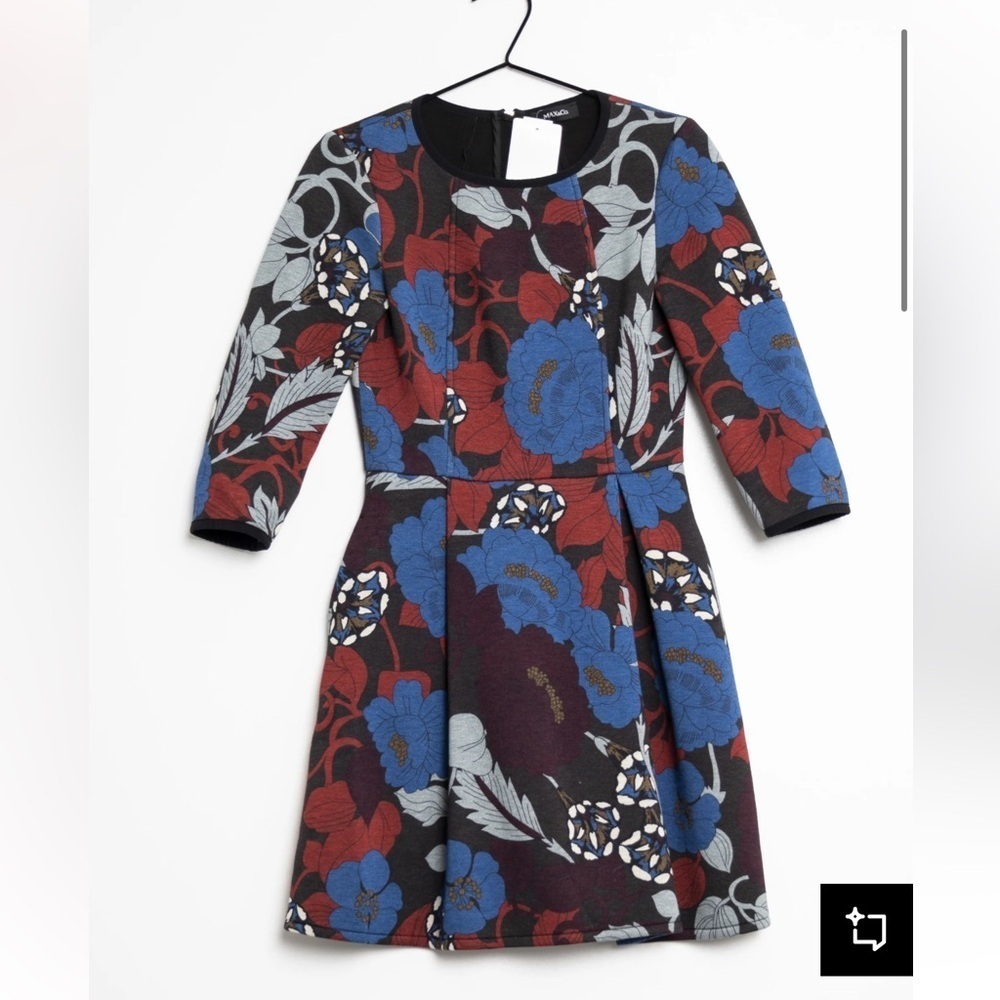 MaxMara Red and Blue Midi Dress